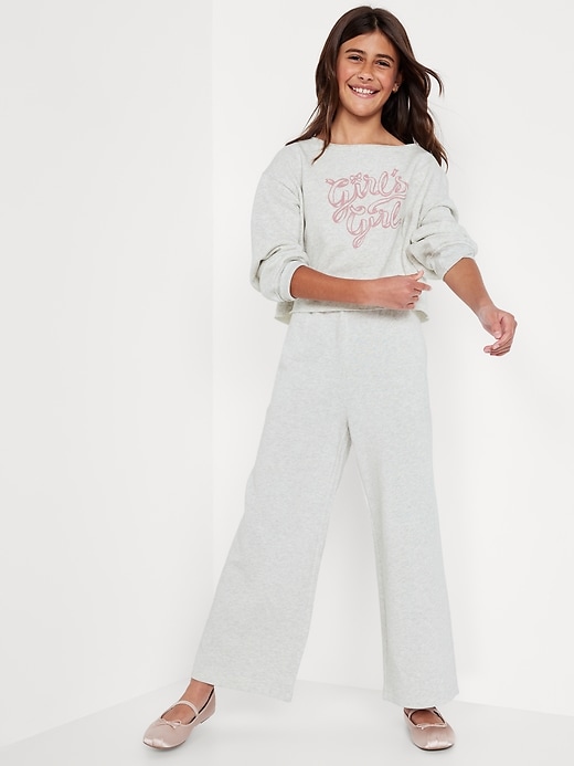 Image number 3 showing, Baggy Fleece Straight-Leg Sweatpants for Girls