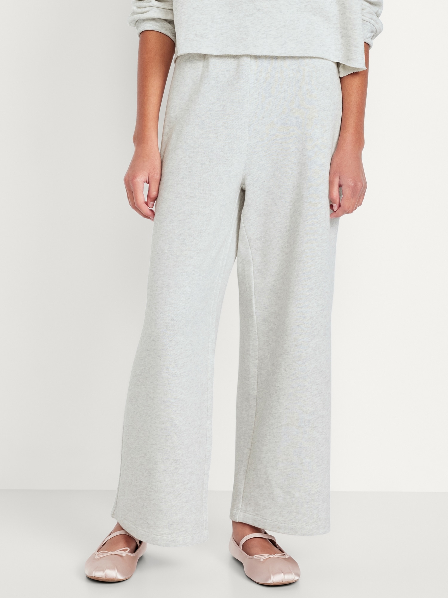 Baggy Fleece Straight-Leg Sweatpants for Girls