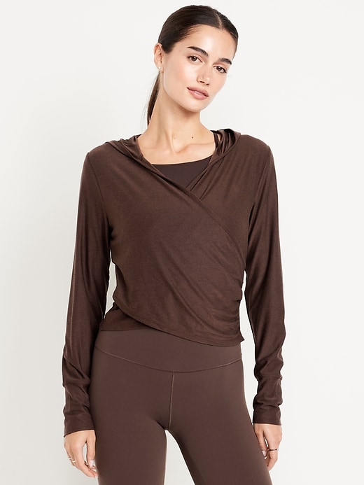 Image number 1 showing, CloudMotion Cross-Front Hoodie