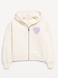 Image number 2 showing, Favorite Fleece Printed Zip-Front Hoodie for Girls