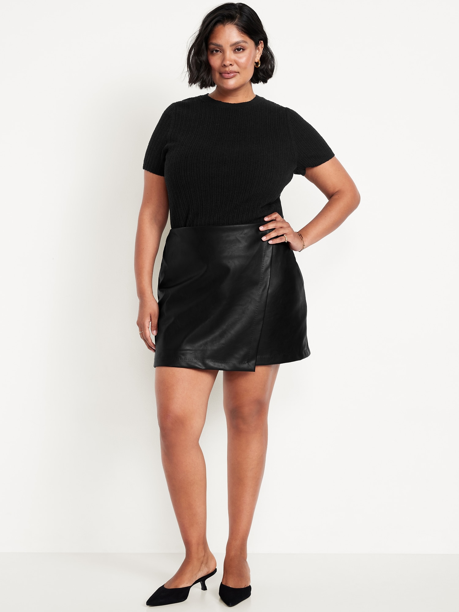 Midi Skirt Outfit Tu Leather Skirt Leather Skater Skirt Plus Size Faux  Leather Black Skirt High-Waisted Faux-Leather Mini Skirt Old Navy