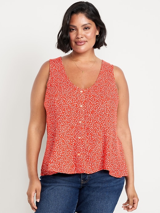 Image number 5 showing, Button-Down Crepe Swing Top