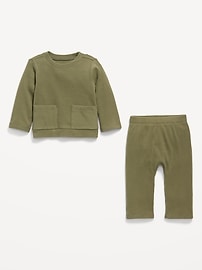 Image number 3 showing, Ribbed Pocket T-Shirt and Pants Set for Baby