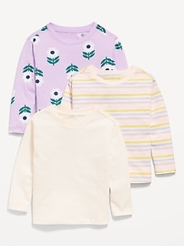 Image number 1 showing, Long-Sleeve T-Shirt 3-Pack for Toddler Girls