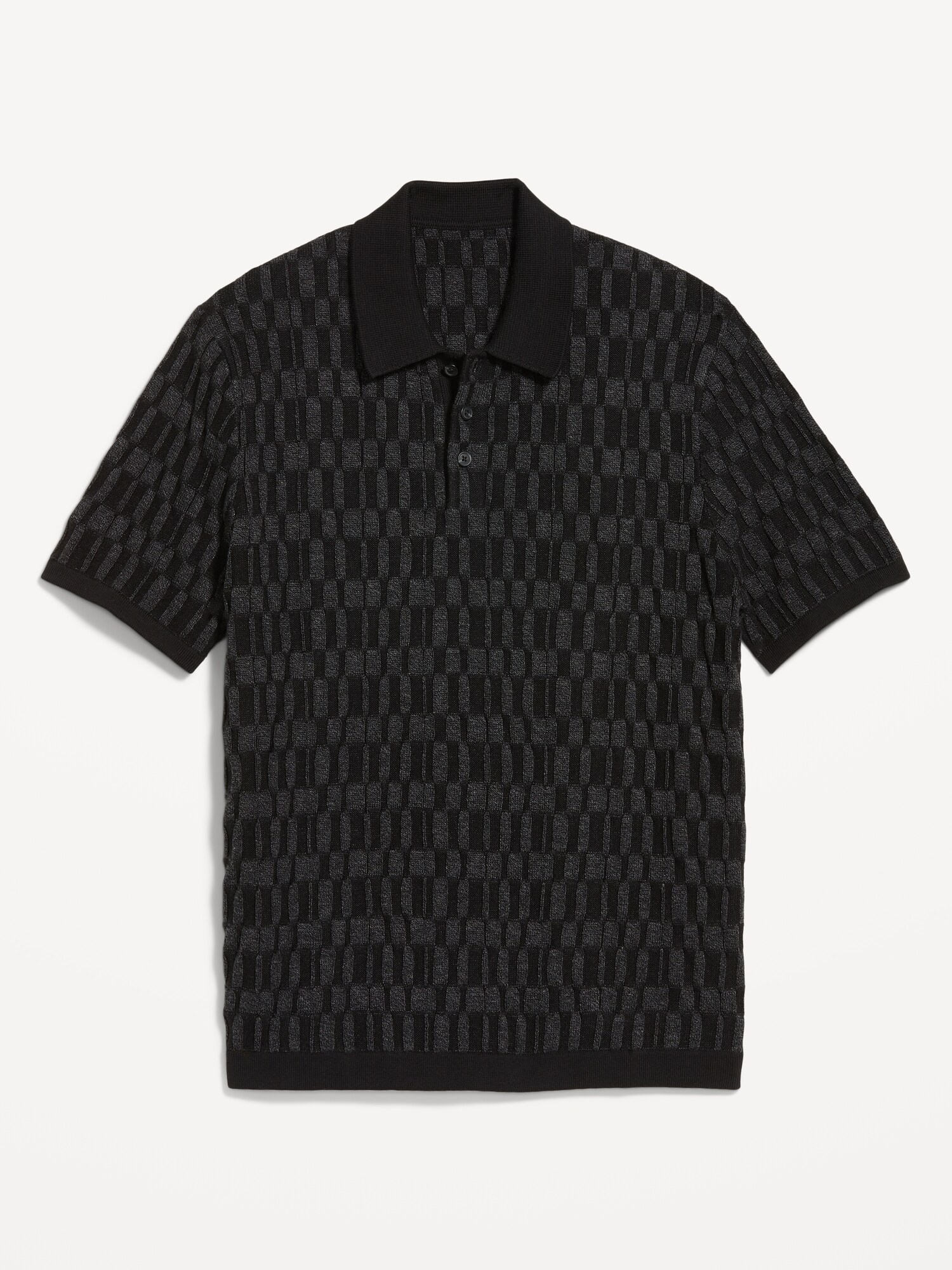 トップス OLDJOE&CO Linen Black Knit polo Polo – OXKnit