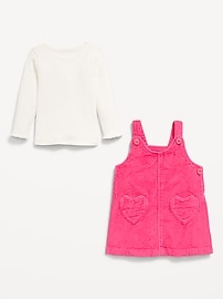 Image number 3 showing, Long-Sleeve Ribbed T-Shirt and Corduroy Dress Set for Baby