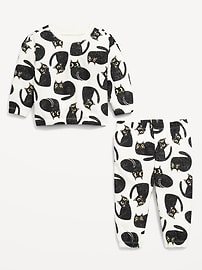 Image number 3 showing, Printed French Terry Sweatshirt and Pants Set for Baby