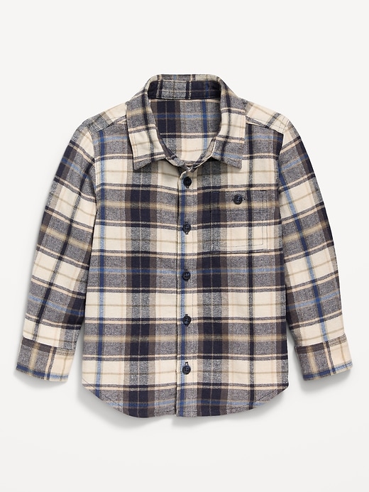 Image number 1 showing, Long-Sleeve Plaid Flannel Pocket Shirt for Toddler Boys