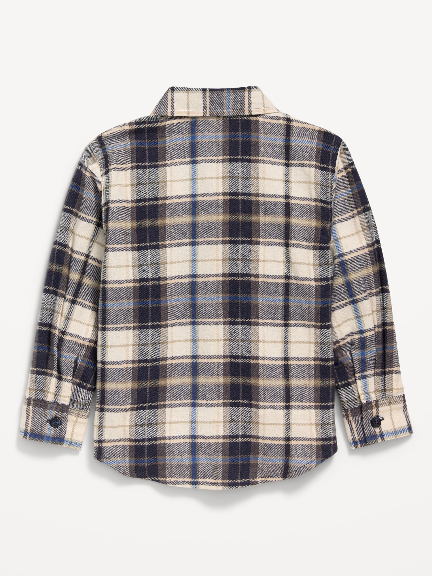 Long-Sleeve Plaid Flannel Pocket Shirt for Toddler Boys