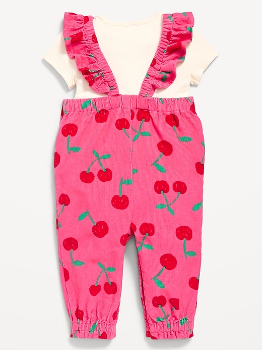 Image number 2 showing, Short-Sleeve Ribbed T-Shirt and Corduroy Jumpsuit Set for Baby