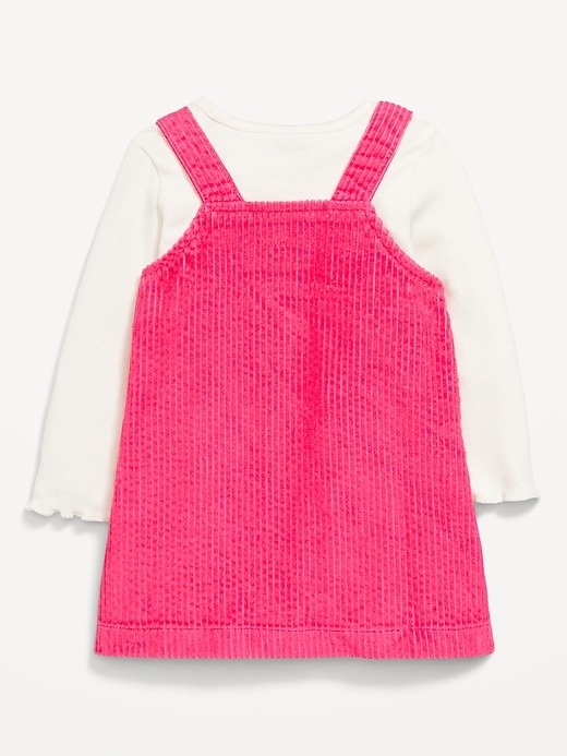 Image number 2 showing, Long-Sleeve Ribbed T-Shirt and Corduroy Dress Set for Baby