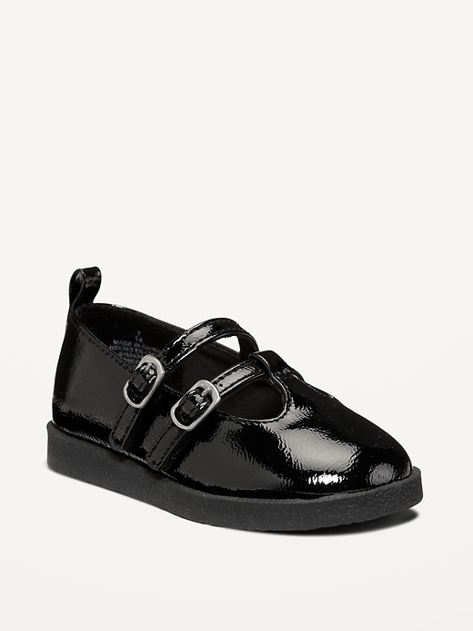 Image number 1 showing, Shiny Faux-Leather Double-Buckle Mary Jane Shoes for Toddler Girls