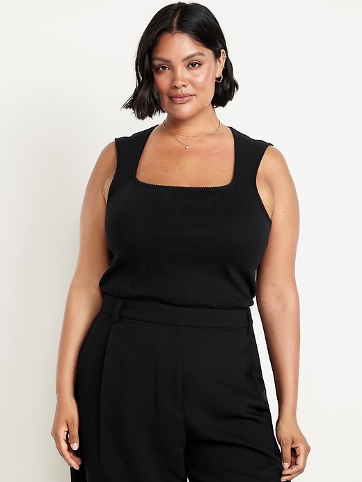 Image number 6 showing, Trapeze-Neck Pointelle Top