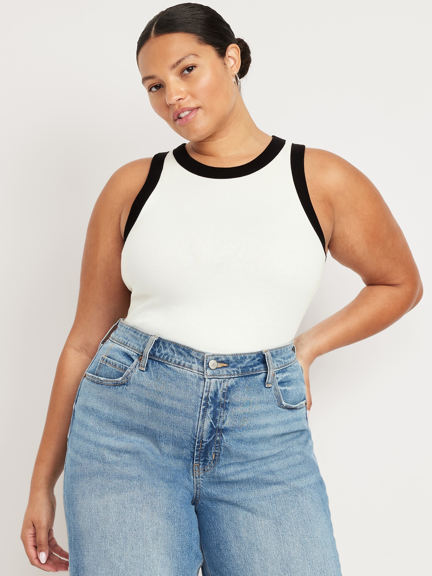 Snug High-Neck Tank Top