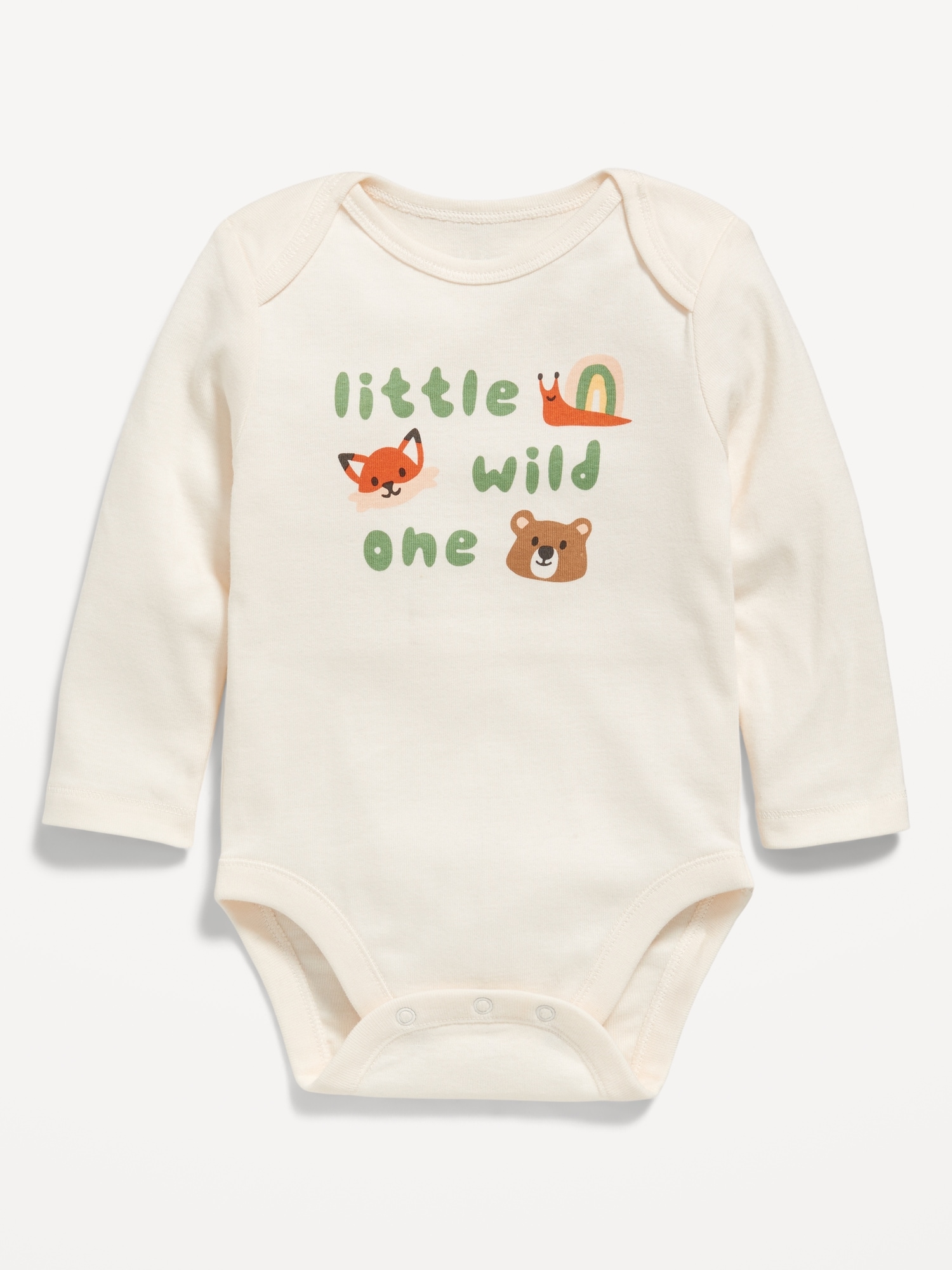 Printed Unisex Long-Sleeve Bodysuit for Baby