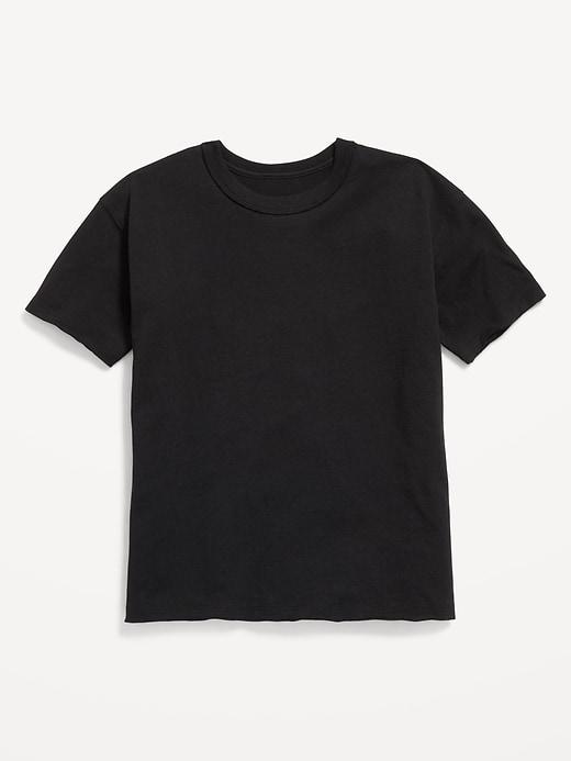 Image number 2 showing, Oversized Short-Sleeve Raw-Edge T-Shirt for Girls