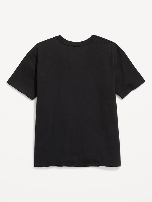 Image number 3 showing, Oversized Short-Sleeve Raw-Edge T-Shirt for Girls