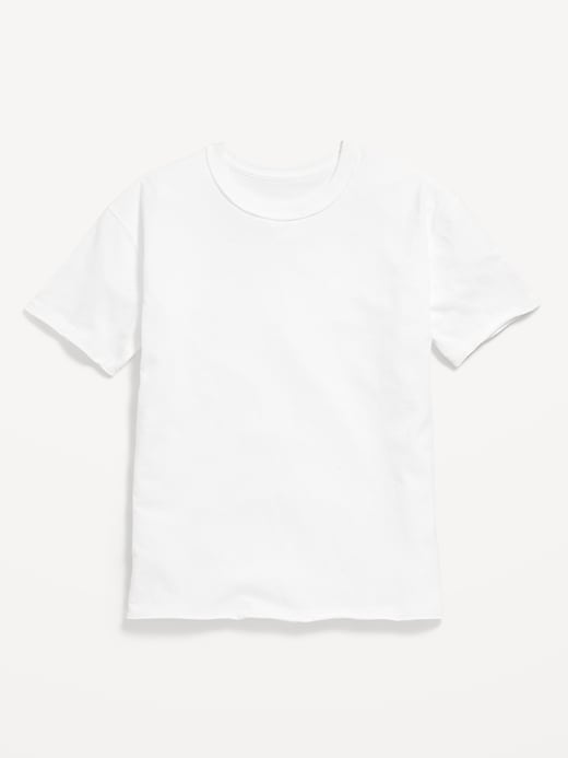 Image number 2 showing, Oversized Short-Sleeve Raw-Edge T-Shirt for Girls