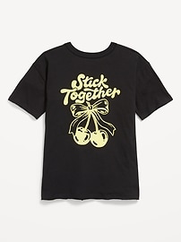 Image number 2 showing, Oversized Short-Sleeve Graphic Raw-Edge T-Shirt for Girls