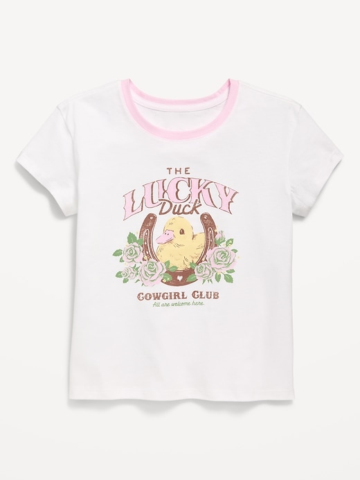 Image number 1 showing, Short-Sleeve Graphic T-Shirt for Girls