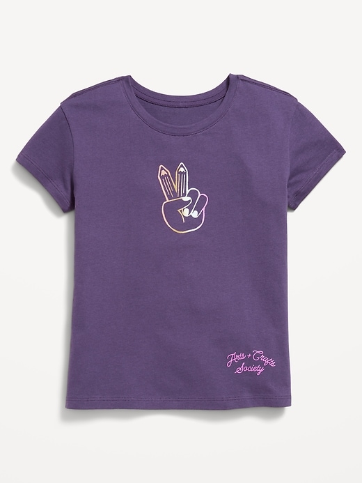Image number 1 showing, Short-Sleeve Graphic T-Shirt for Girls