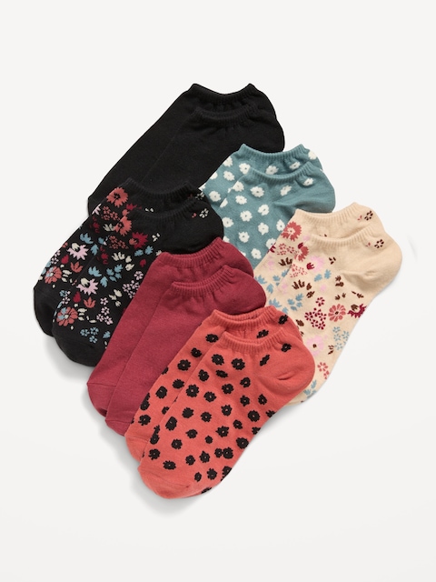 Ankle Socks 6-Pack for Women - Floral Pattern