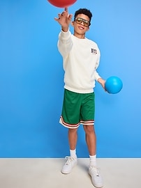 Image number 1 showing, Knee Length Mesh Basketball Shorts for Boys