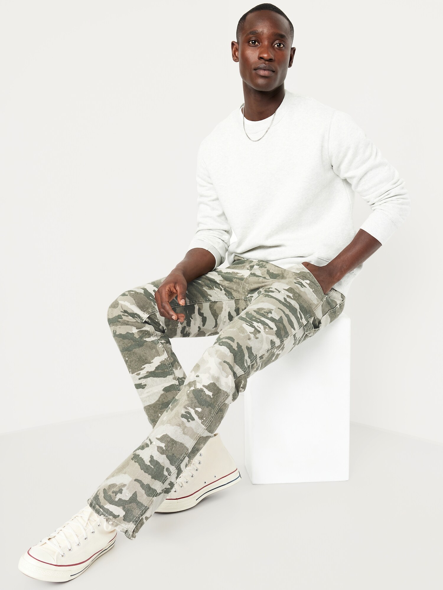 Мужские брюки Old Navy 90s Straight Carpenter, цвет: Песочный камуфляжный — фото 3