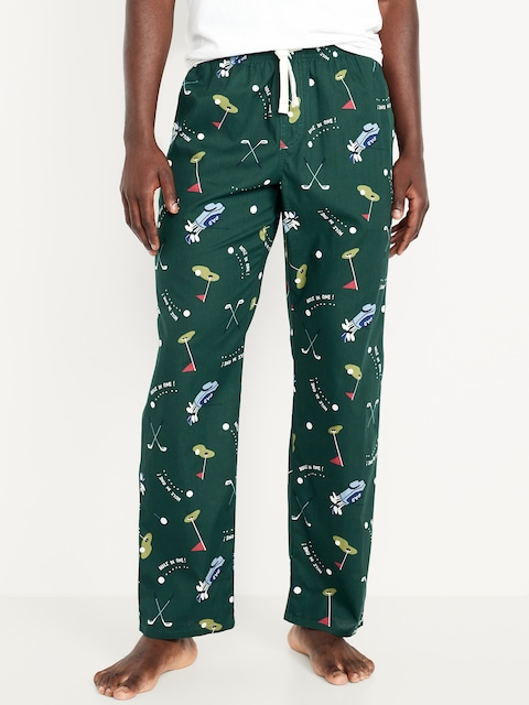 Printed Poplin Pajama Pants