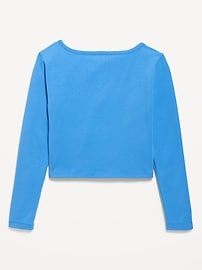 Image number 3 showing, Fitted Long-Sleeve Ruched Top for Girls