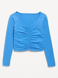 Image number 2 showing, Fitted Long-Sleeve Ruched Top for Girls