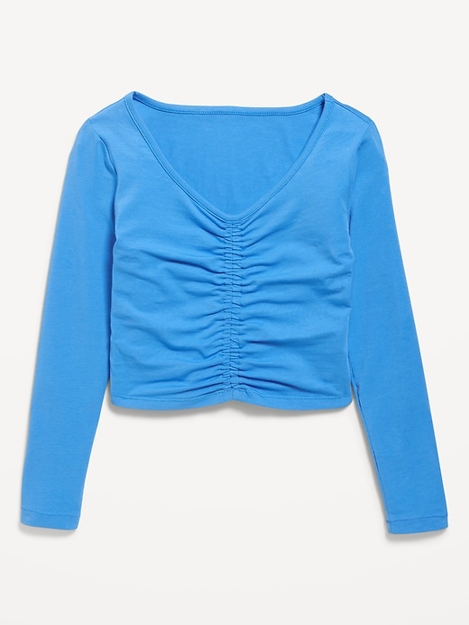 Image number 1 showing, Fitted Long-Sleeve Ruched Top for Girls