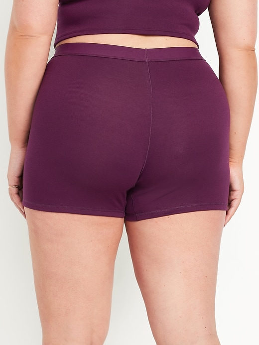 Image number 8 showing, High-Waisted Ribbed Boyshort Briefs -- 3-inch inseam
