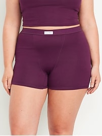 Image number 7 showing, High-Waisted Ribbed Boyshort Briefs -- 3-inch inseam
