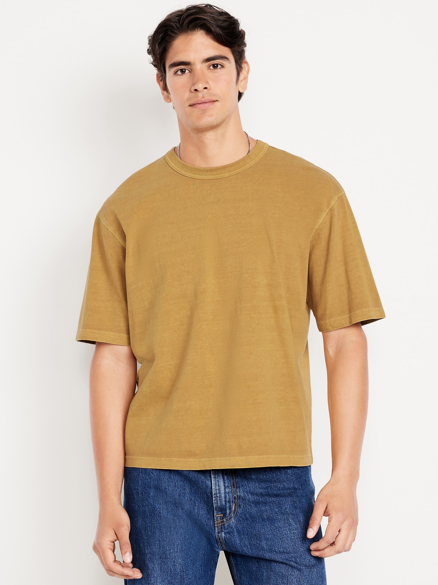 Garment-Dyed Cropped T-Shirt