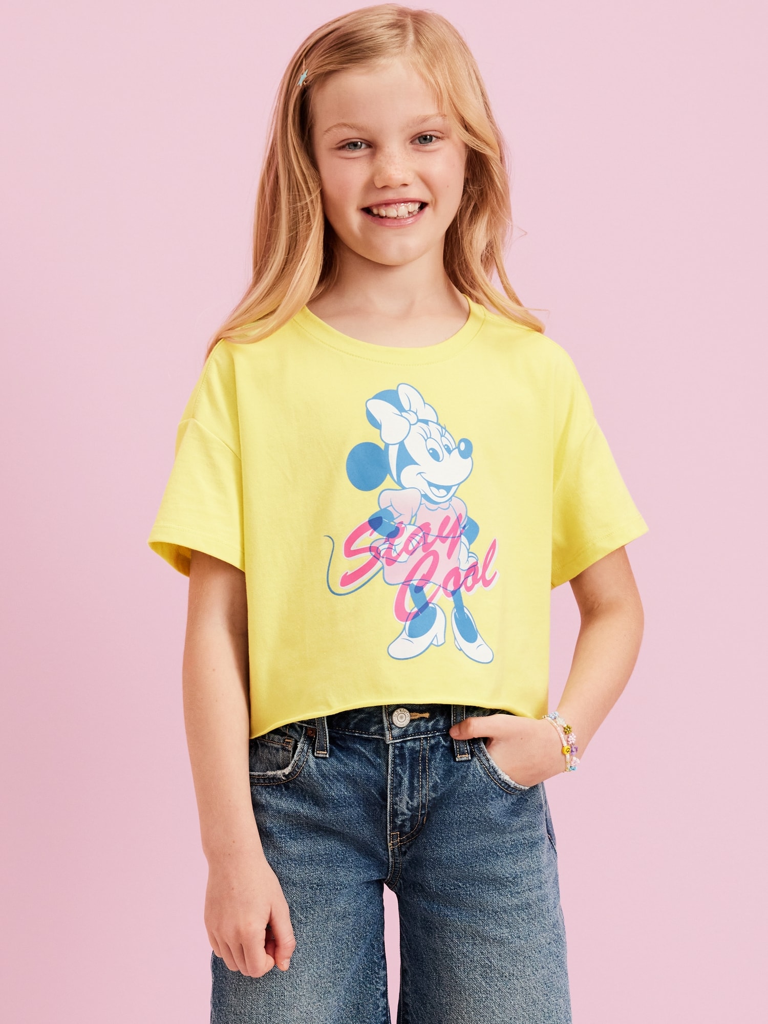Old Navy x Disney© Cropped Graphic Raw-Edge T-Shirt for Girls