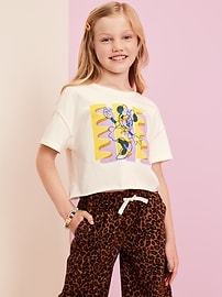 Image number 1 showing, Old Navy x Disney© Cropped Graphic Raw-Edge T-Shirt for Girls