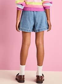 Image number 2 showing, High-Waisted Wrap-Front Jean Skort for Girls