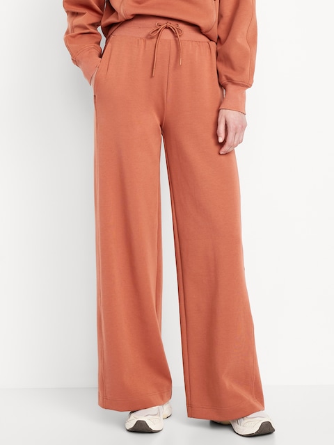 Extra High-Waisted Dynamic Fleece Wide-Leg Sweatpants - Terracotta Bronze