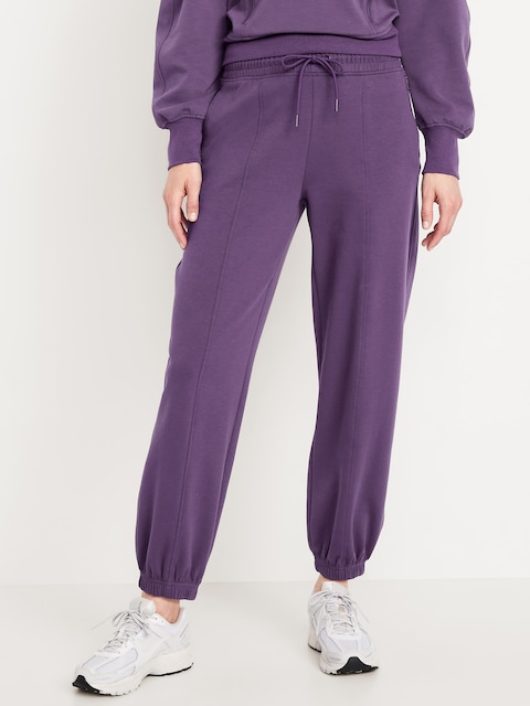 High-Waisted Dynamic Fleece Sweatpants - Purple Maxine