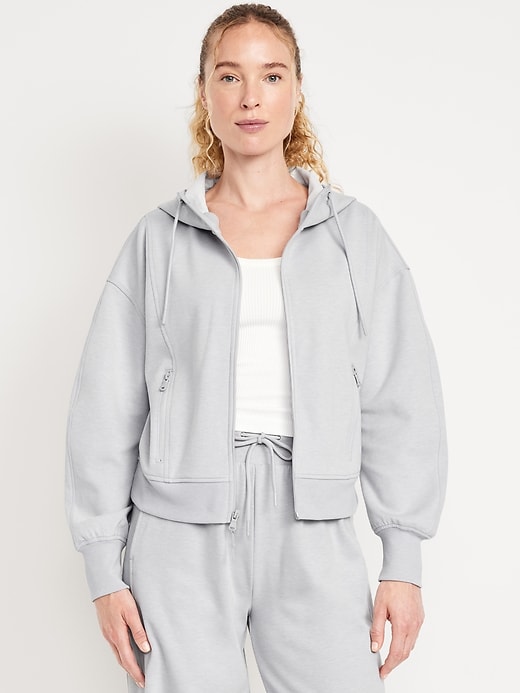 Image number 1 showing, Dynamic Fleece Oversized Full-Zip Hoodie Sweatshirt