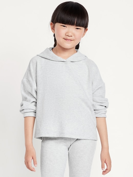 Image number 1 showing, CozePlush Pullover Hoodie and Flare-Leg Pants Set for Girls