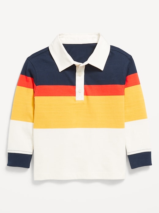Image number 1 showing, Oversized Long-Sleeve Rugby Shirt for Toddler Boys