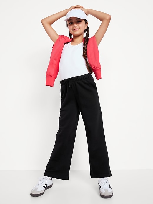 Image number 3 showing, Favorite Fleece High-Waisted Wide-Leg Sweatpants for Girls