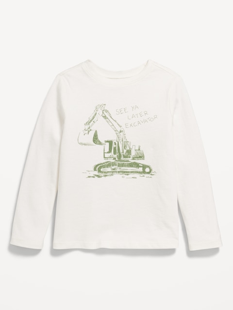 Long-Sleeve Unisex Graphic T-Shirt for Toddler - Creme