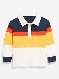 Image number 1 showing, Oversized Long-Sleeve Rugby Shirt for Toddler Boys