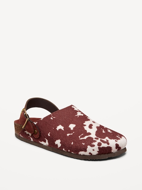Studded Clogs for Women - Brown Animal Print