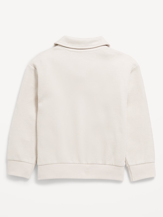 Image number 2 showing, Oversized Long-Sleeve Ribbed Polo Sweater for Toddler Boys