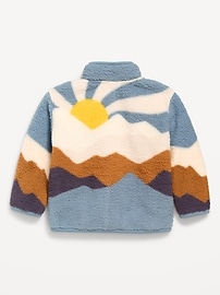 Image number 2 showing, Oversized Printed Sherpa Zip-Pocket Jacket for Toddler Boys