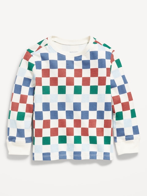 Printed Long-Sleeve T-Shirt for Toddler Boys - Multi Check